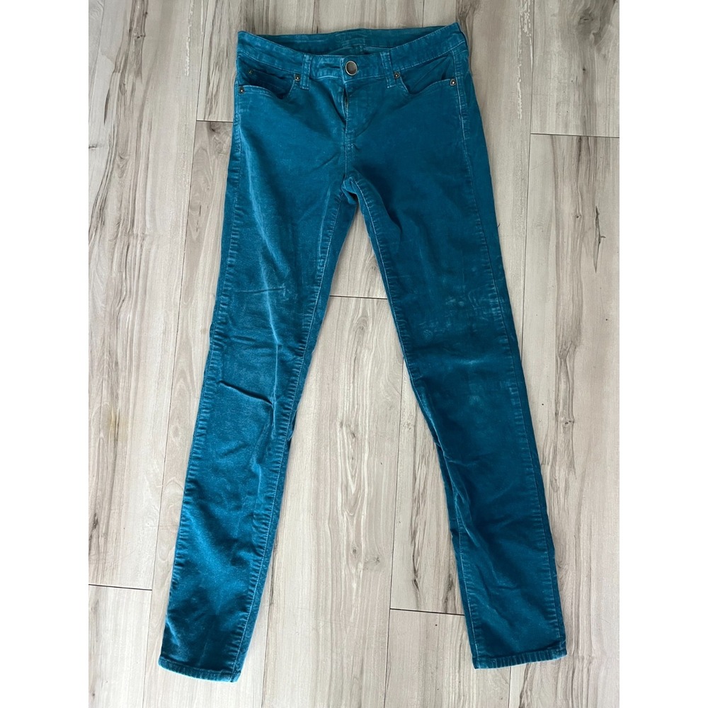 Kut From The Kloth Ankle Corduroy Pants Women 27x29.5 Teal Skinny Leg Streetwear